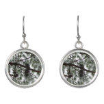 Underneath the Snow Covered Pine Tree Winter Photo Earrings