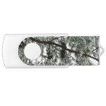 Underneath the Snow Covered Pine Tree Winter Photo Flash Drive
