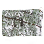 Underneath the Snow Covered Pine Tree Winter Photo Golf Towel