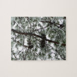 Underneath the Snow Covered Pine Tree Winter Photo Jigsaw Puzzle