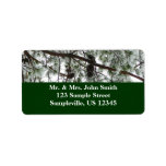 Underneath the Snow Covered Pine Tree Winter Photo Label