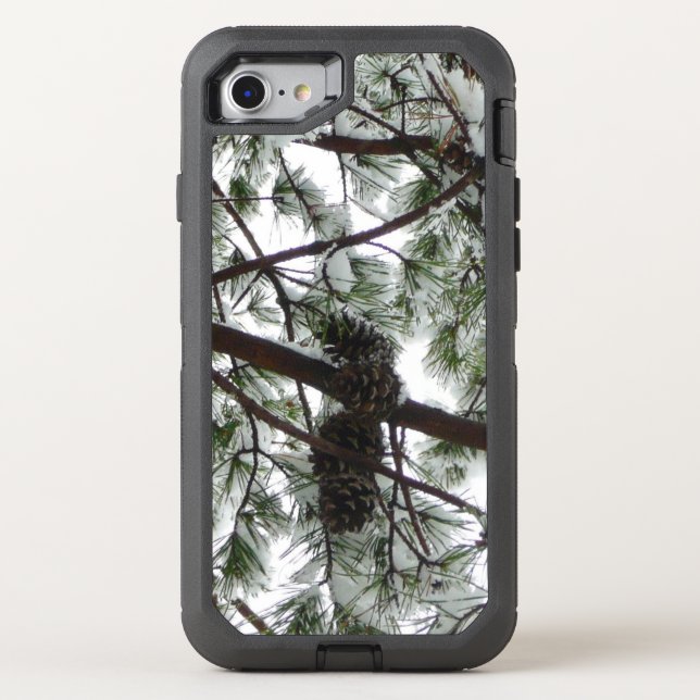 Underneath the Snow Covered Pine Tree Winter Photo Otterbox iPhone Case (Back)