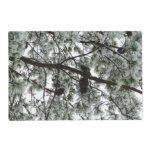 Underneath the Snow Covered Pine Tree Winter Photo Placemat