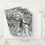 Underneath the Snow Covered Pine Tree Winter Photo Pocket Folder