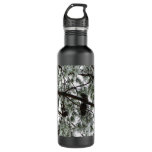 Underneath the Snow Covered Pine Tree Winter Photo Stainless Steel Water Bottle
