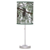 Underneath the Snow Covered Pine Tree Winter Photo Table Lamp (Front)