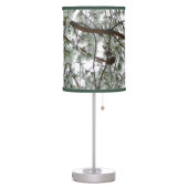 Underneath the Snow Covered Pine Tree Winter Photo Table Lamp (Left)