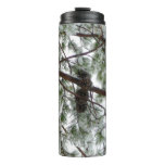Underneath the Snow Covered Pine Tree Winter Photo Thermal Tumbler