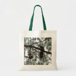 Underneath the Snow Covered Pine Tree Winter Photo Tote Bag