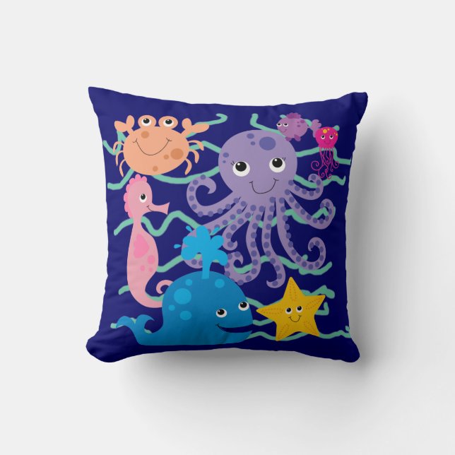 Undersea Adventure Pilllow Throw Pillow (Front)