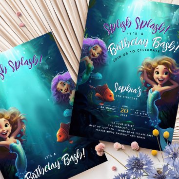 Undersea Birthday Bash Calling All Mermaids Invitation