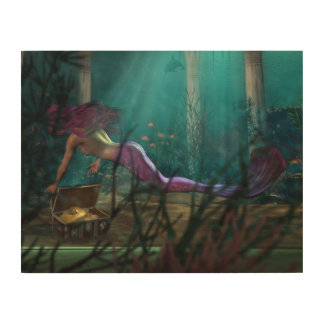 Undersea Fantasy Digital Art Mermaid and Treasure