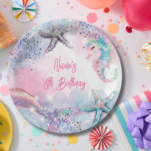 Undersea magic mermaid birthday bash paper plates