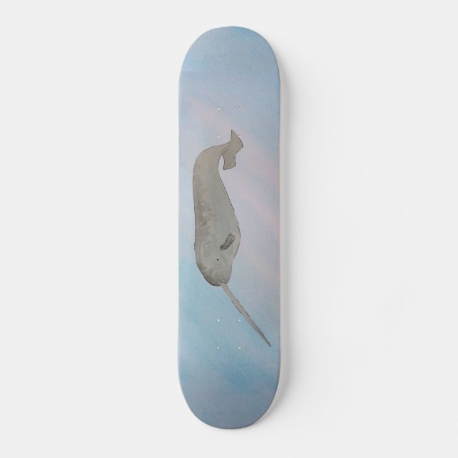 Undersea Marine Mammal Narwhal Skateboard (Front)
