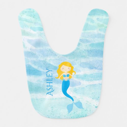 Undersea Mermaid Personalized Baby Bib