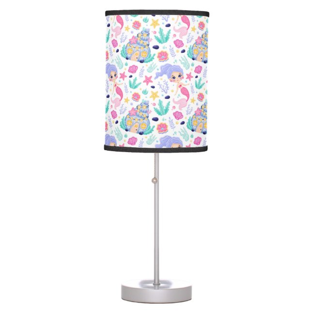 Undersea Mermaid With Mermaid House Sea Life Girls Table Lamp (Front)