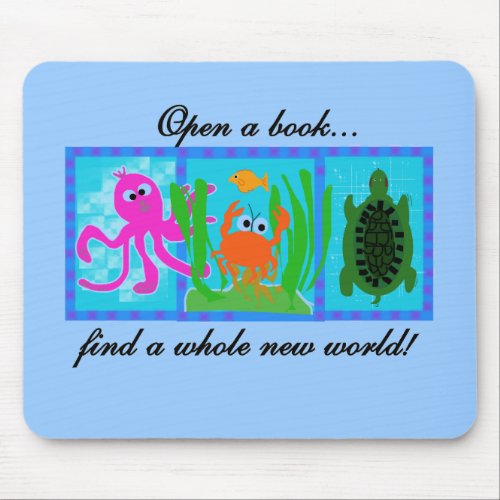 Undersea Open a Book Tshirts and Gifts Mouse Pad