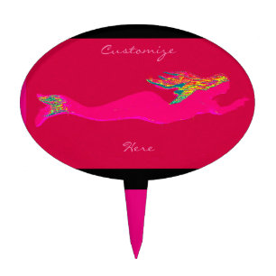 undersea pink mermaid cake topper