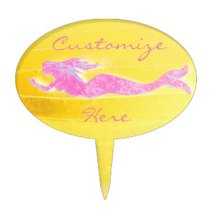 undersea pink mermaid cake topper