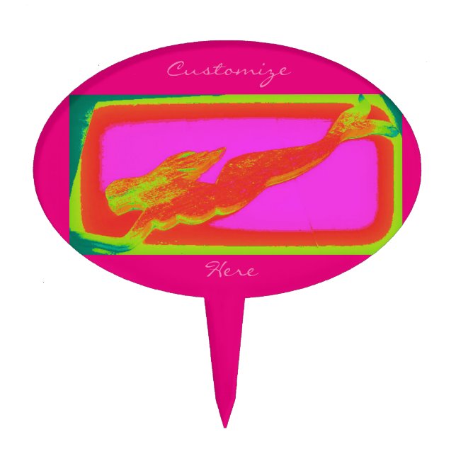 undersea red mermaid cake topper (Front)