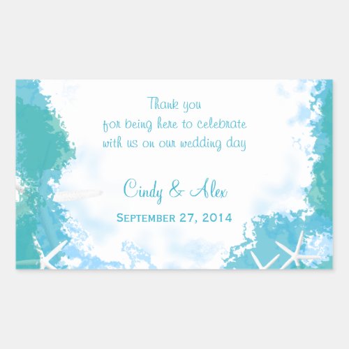 Undersea Stars Large Wedding Favor Labels