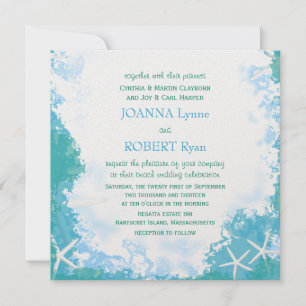 Undersea Stars Tropical Wedding Invitation