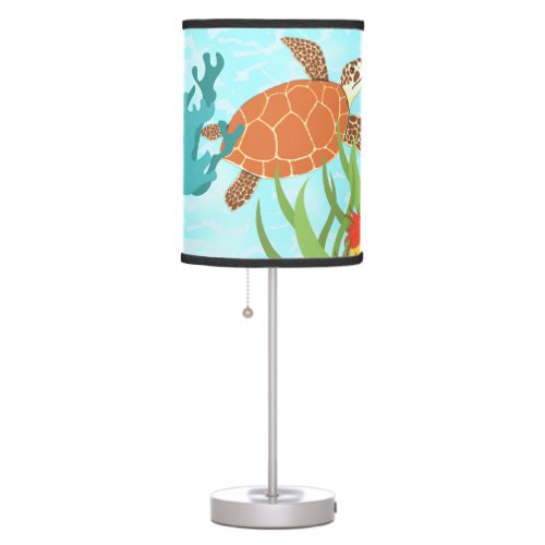 Undersea Treasures Sea Turtles And Corals Table Lamp