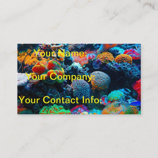 Undersea Tropical Coral Reef Business Card (Front)