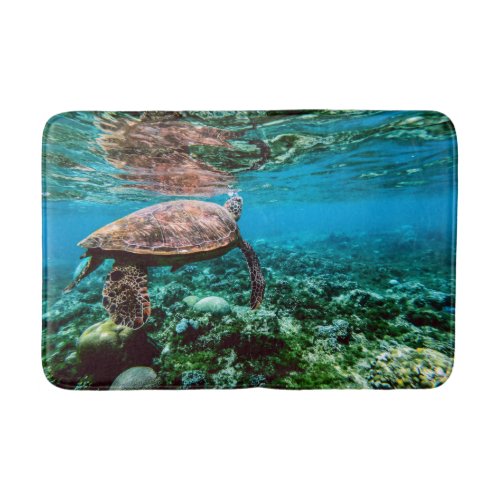 Undersea Tropical Sea Turtle Bath Mat