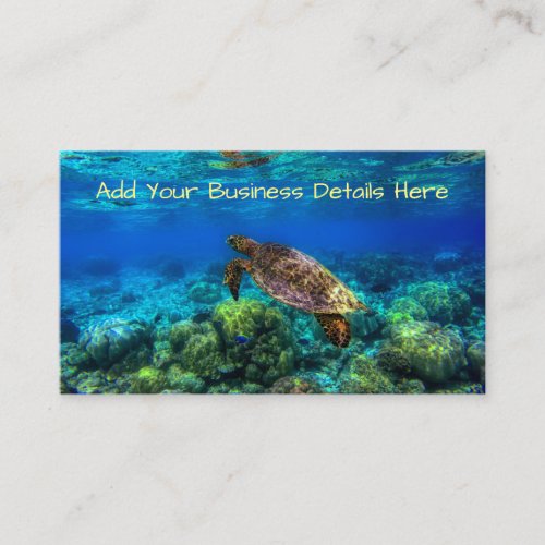 Undersea Tropical Sea Turtle Coral Business Card
