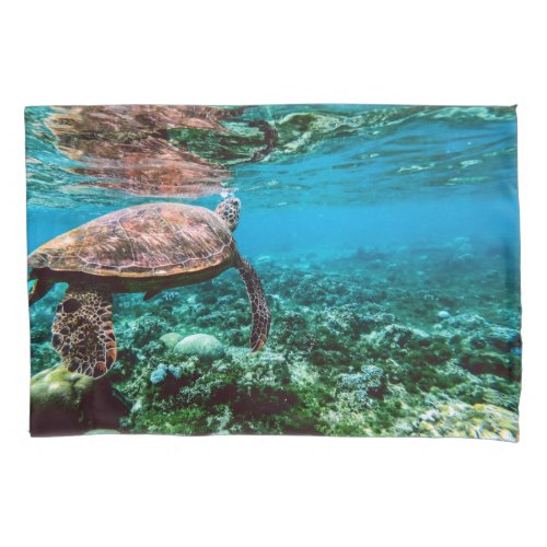 Undersea Tropical Sea Turtle Pillow Case