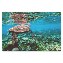 Undersea Tropical Sea Turtle Tissue Paper