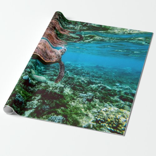 Undersea Tropical Sea Turtle Wrapping Paper