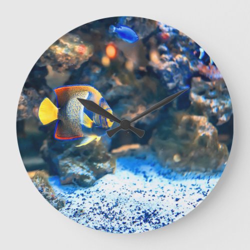 Undersea Vibrant Tropical Fish Coral Large Clock