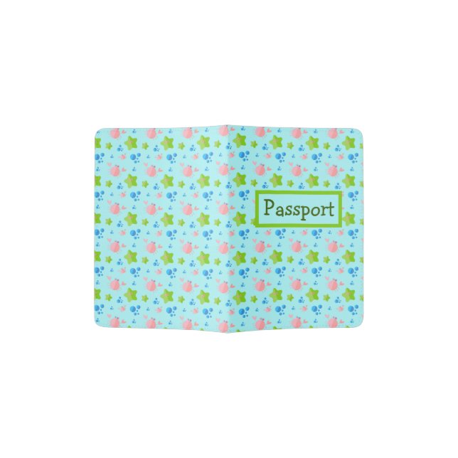 Undersea world print passport holder (Opened)