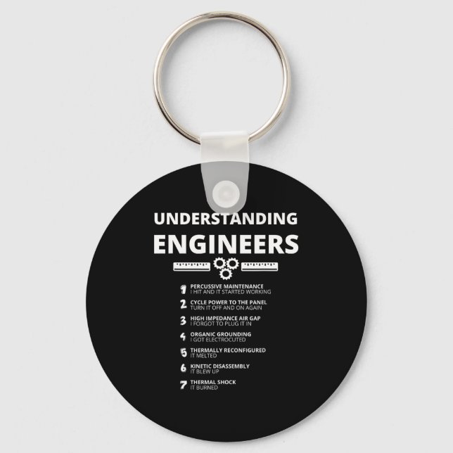 Understanding Engineers - Funny Sarcastic Engineer Keychain (Front)