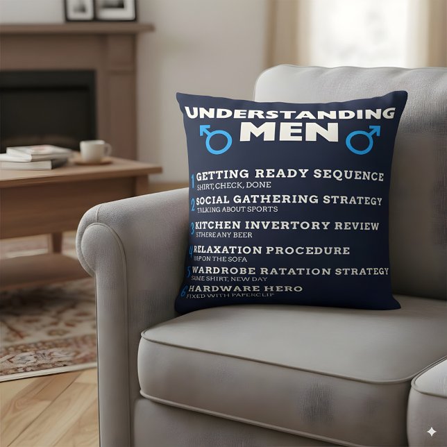 Understanding Men Throw Pillow (Creator Uploaded)