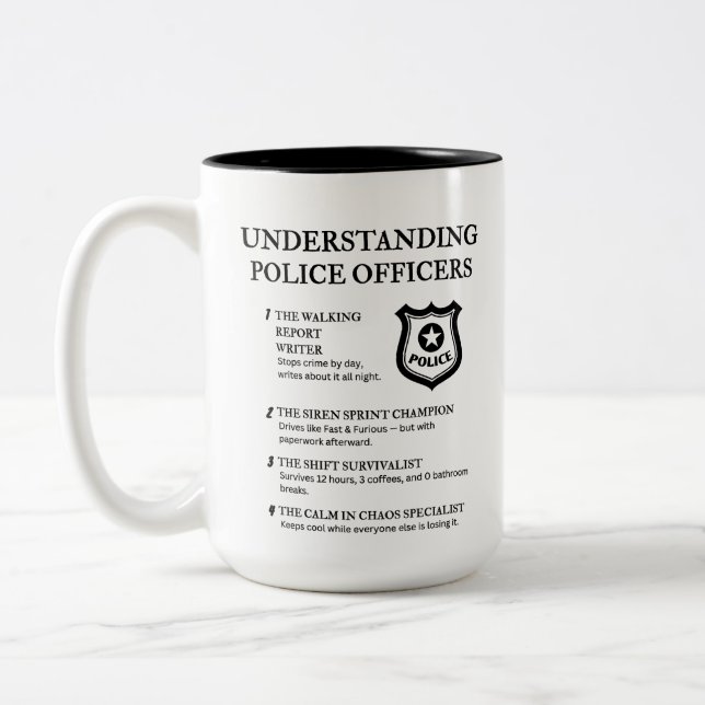 Understanding Police Officers Two-Tone Coffee Mug (Left)