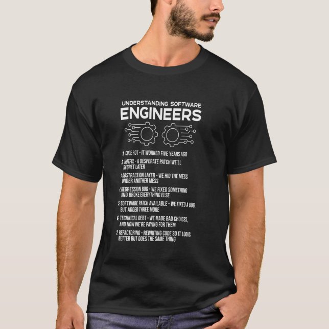 Understanding Software Engineers Funny Translate T T-Shirt (Front)