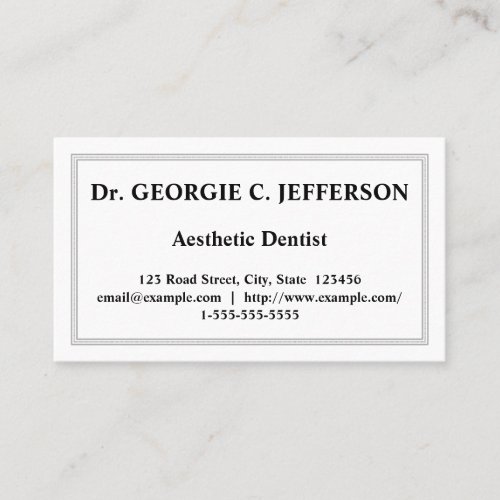 Understated Aesthetic Dentist Business Card