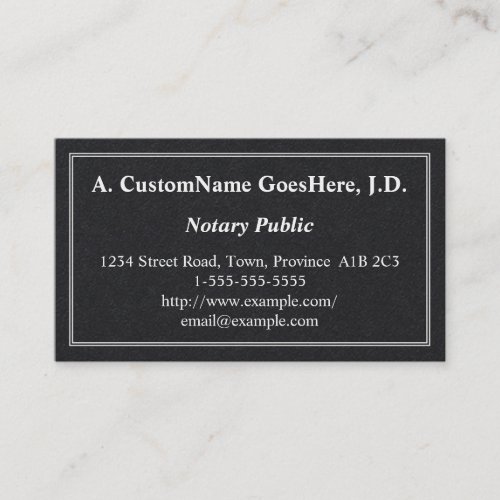 Understated and Basic Notary Public Business Card