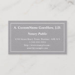[ Thumbnail: Understated and Basic Notary Public Business Card ]