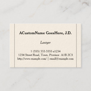 Understated and Customizable Lawyer Business Card