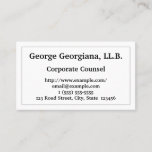[ Thumbnail: Understated Corporate Counsel Business Card ]
