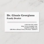 [ Thumbnail: Understated Family Dentist Business Card ]
