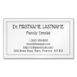 [ Thumbnail: Understated Family Dentist Magnetic Business Card ]