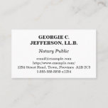 [ Thumbnail: Understated Notary Public Business Card ]