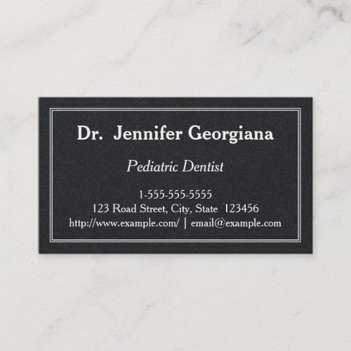 Understated Pediatric Dentist Business Card