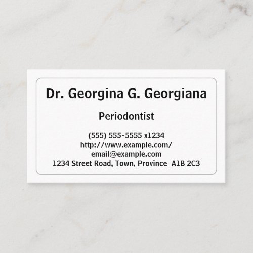Understated Periodontist Business Card