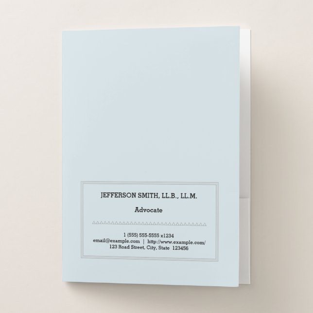 Understated & Professional Advocate Pocket Folder (Front)